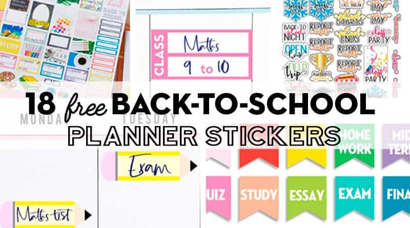 free back to school planner stickers