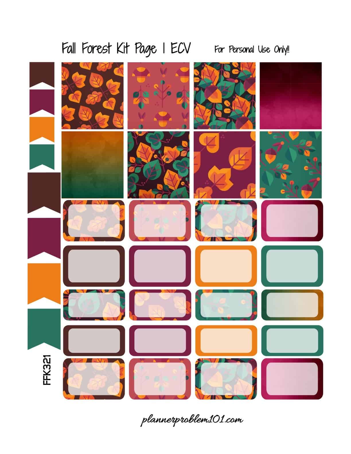 17 Free Printable Fall Planner Stickers Sets - Lovely Planner