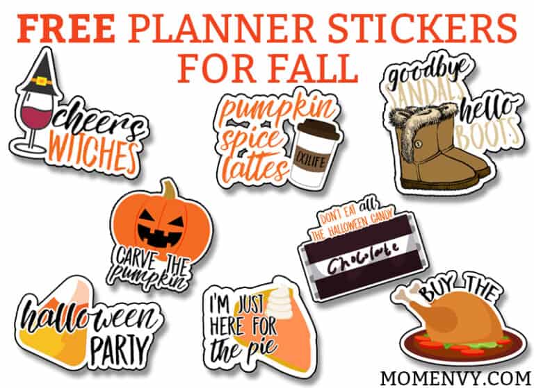 16 Free Printable Fall Planner Stickers Sets - Lovely Planner