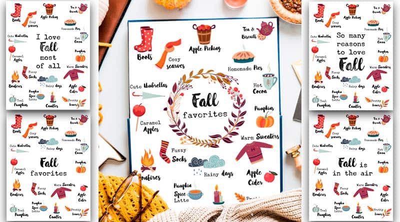 Free Fall Favorites Printable