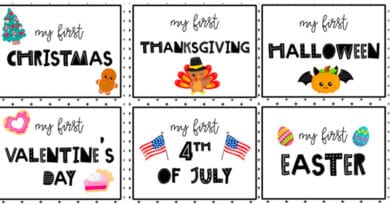 Free Printable Baby's First Holidays Photo Signs