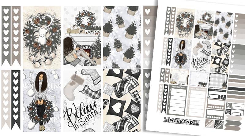 Free Printable Neutral Christmas Planner Stickers Weekly Kit