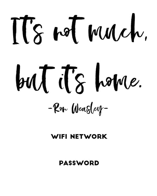 17 Free Printable Wifi Password Signs + Editable PDF Lovely Planner