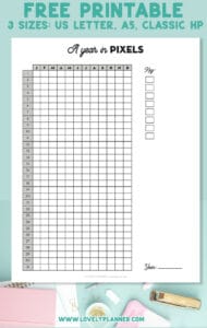 A Year In Pixels Free Printable Bullet Journal Planner Mood Tracker