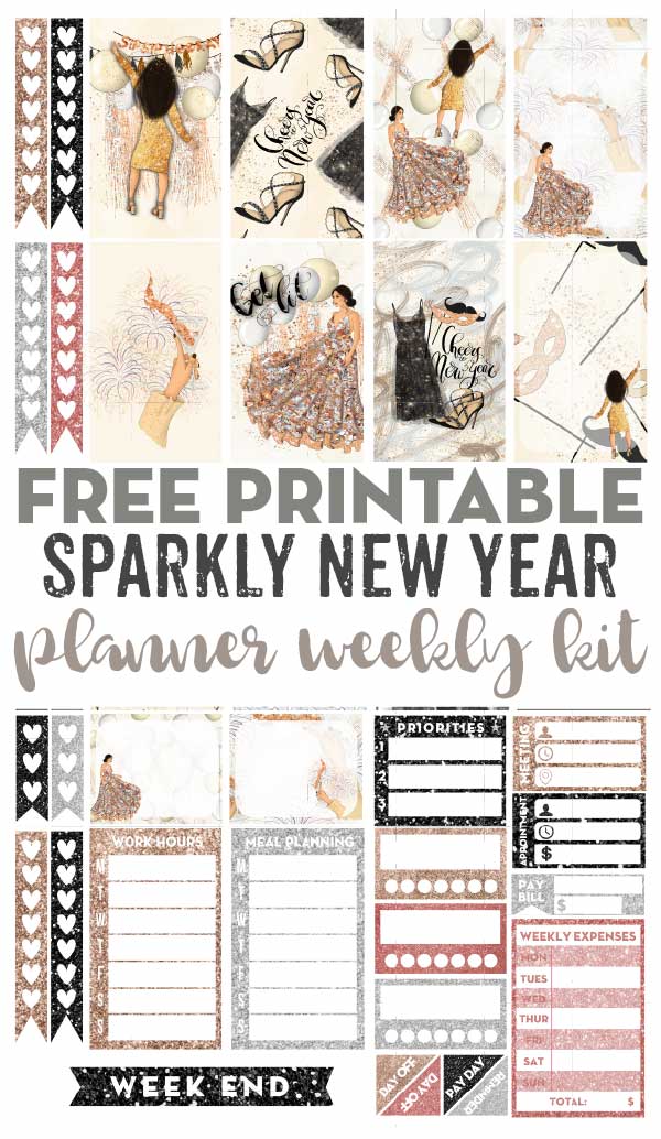 Free Printable New Year Planner Stickers Weekly Kit