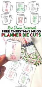 Free Printable Rae Dunn Inspired Christmas Mugs Planner Die Cuts ...