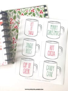 Free Printable Rae Dunn Inspired Christmas Mugs Planner Die Cuts ...