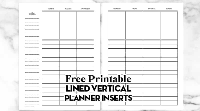 free printable lined vertical weekly layout for happy