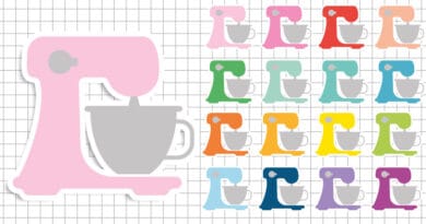 free printable mixer baking planner stickers