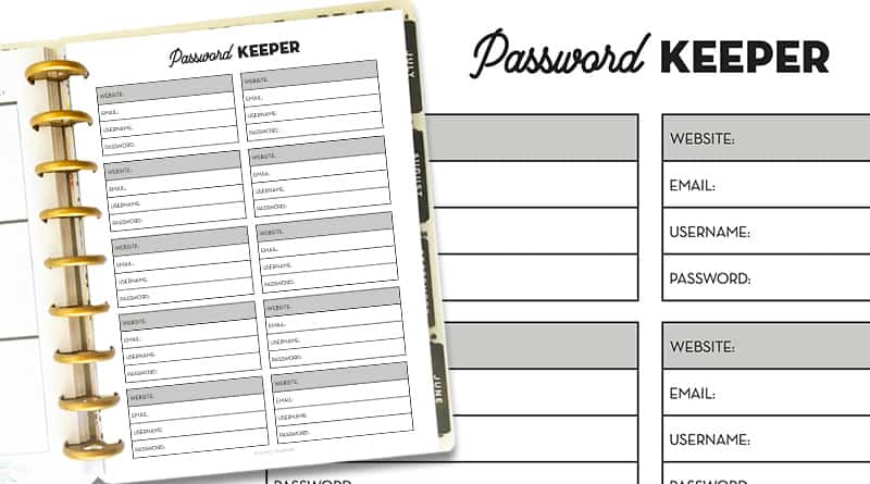 Printable Password Tracker | Password Log | Instant Download | Address log  book | Organizer| Planner Templates | A4, US Letter