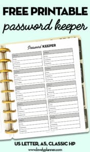 Free Printable Password Tracker - Lovely Planner