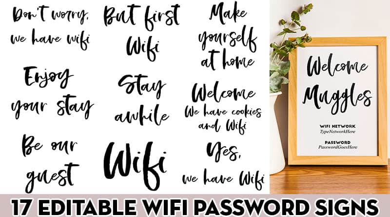 17 free printable wifi password signs