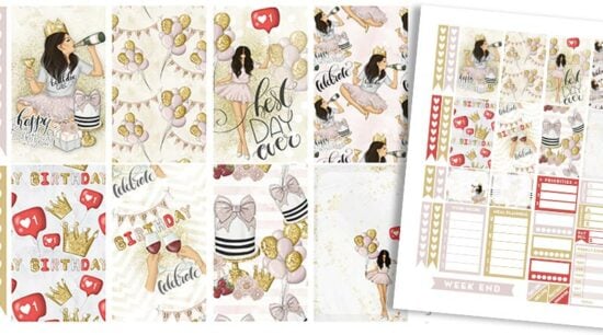 Free Printable Birthday Girl Planner Stickers - Weekly Kit - Lovely Planner