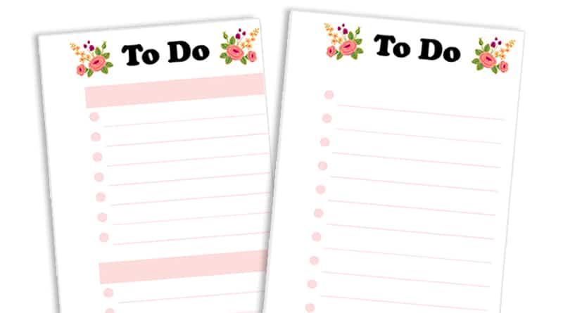 Free Printable Floral To Do List Planner Half Sheet