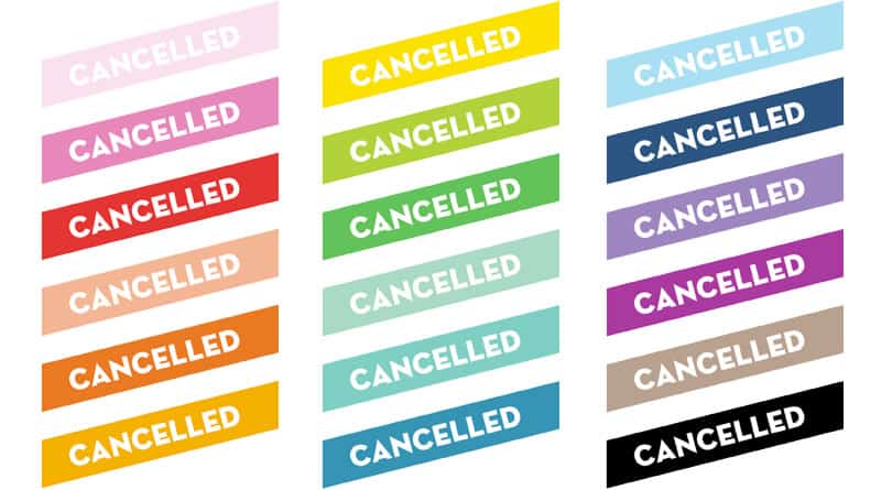 Free Printable Cancelled Planner Stickers