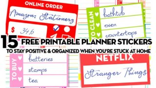 Free Printable Planner Stickers to use When You're Stuck at home