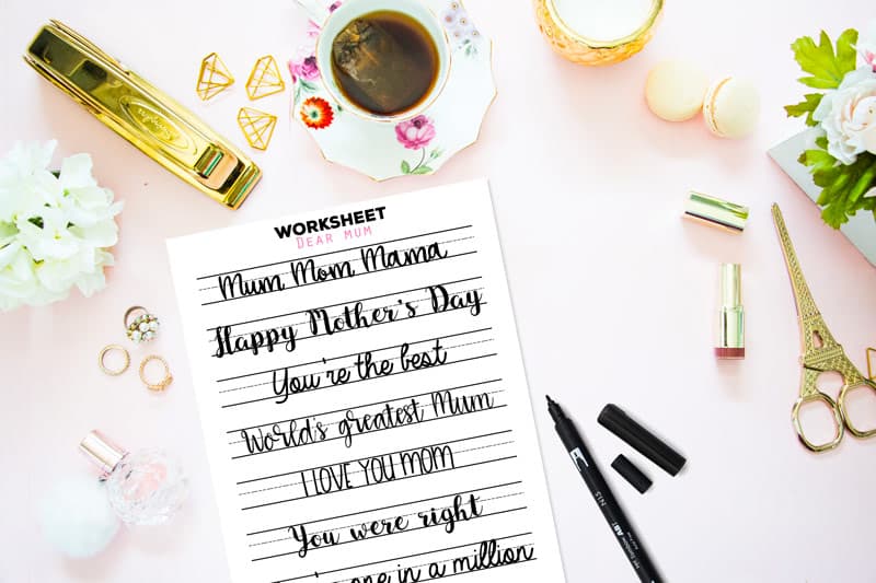 Free Printable Calligraphy Set for Beginners - Freebie Finding Mom