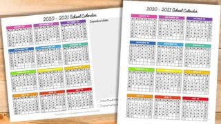 Free Printable School Calendar 2020-2021