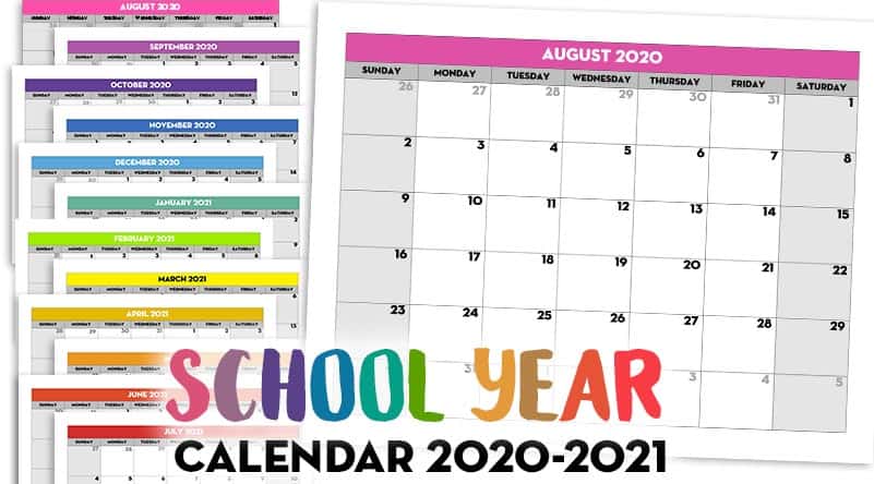 School Calendar July 2020 June 2021 Calendar Template