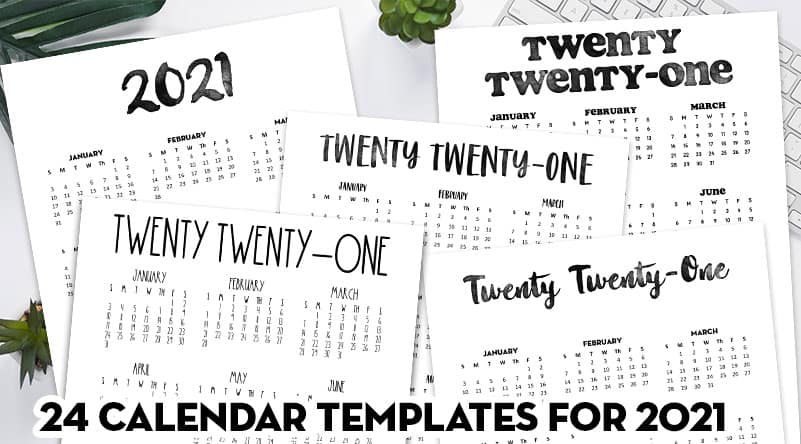 24 pretty free printable one page calendars for 2021 lovely planner