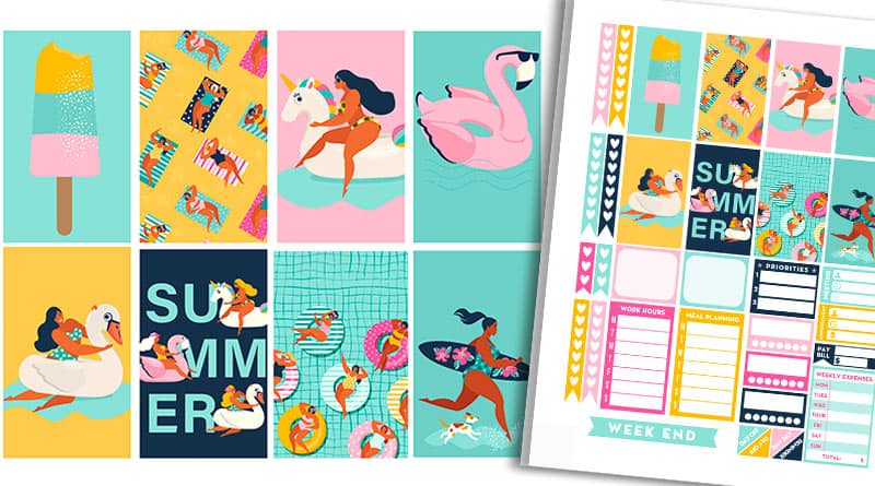 Free Printable Summer Planner Stickers Weekly Kit