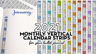 Free Printable 2021 vertical date strips bullet journal