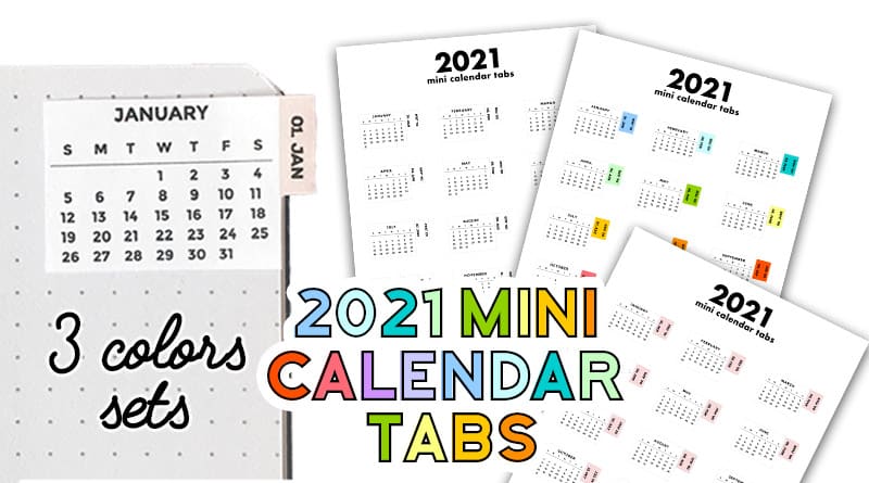 Free 2021 Calendar Tabs Stickers - Lovely Planner