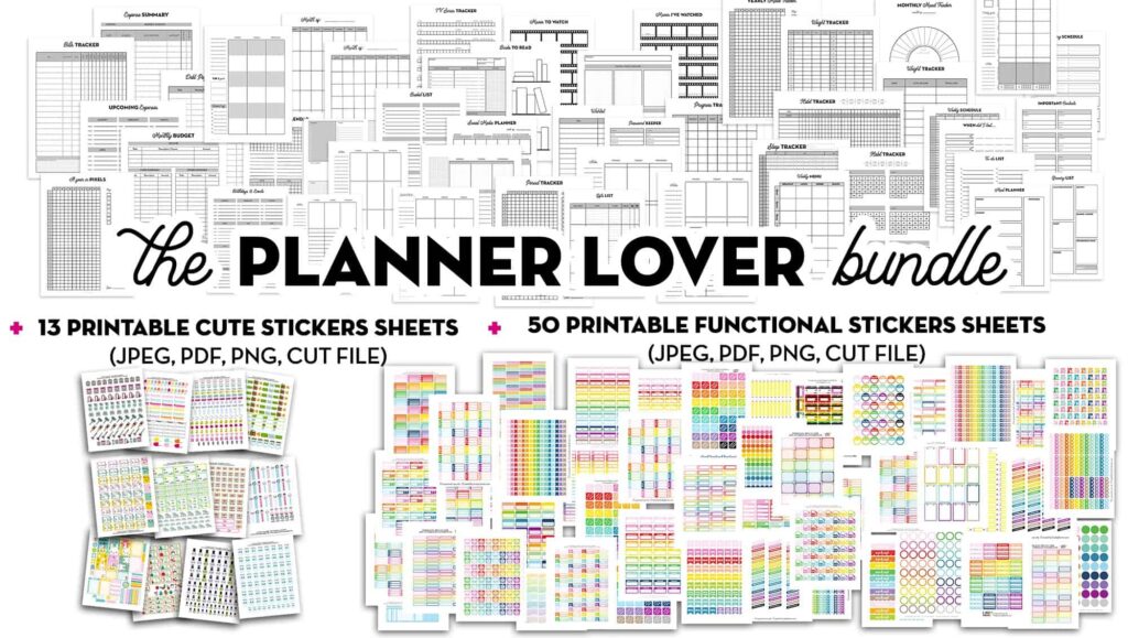 Planner Stickers Bundle, Print and Cut Ready