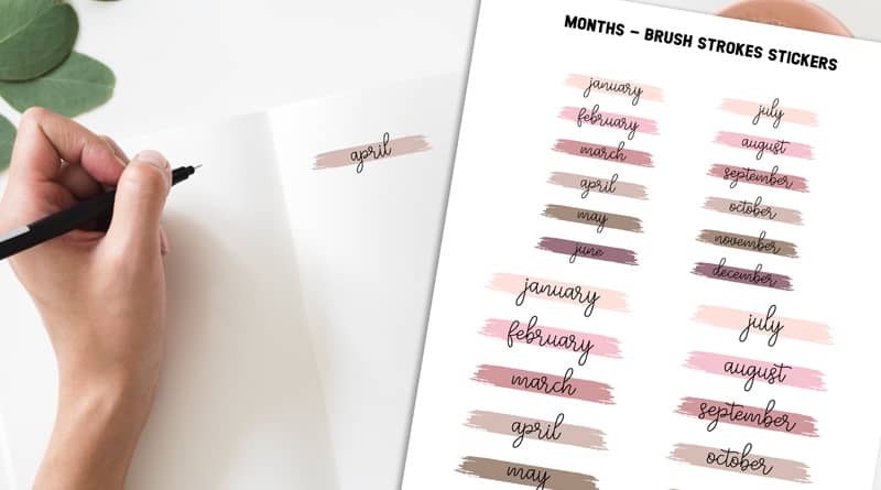 Free Printable Monthly Header Paint Swatch Stickers