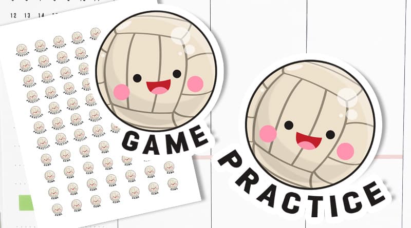 Free Printable Volleyball Planner stickers