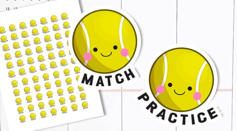 Free Printable Tennis Planner Stickers - Lovely Planner