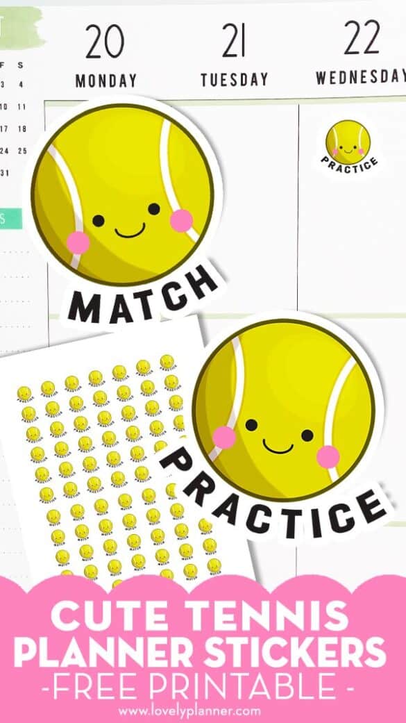Free Printable Tennis Planner Stickers - Lovely Planner