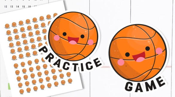 Free Printable Basketball planner stickers
