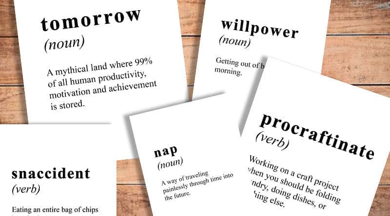 5 Funny Dictionary Definition Signs - Free Printable - Lovely Planner