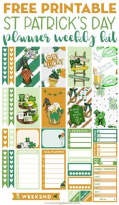 Free Saint Patrick's Day Planner Stickers Weekly Kit - Lovely Planner
