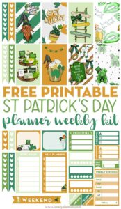 Free Saint Patrick's Day Planner Stickers Weekly Kit - Lovely Planner