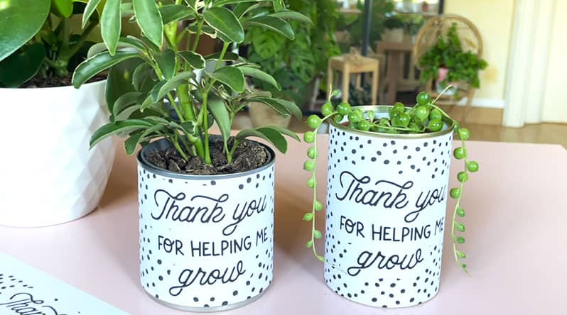 DIY Teacher Appreciation Gift Planter Printable