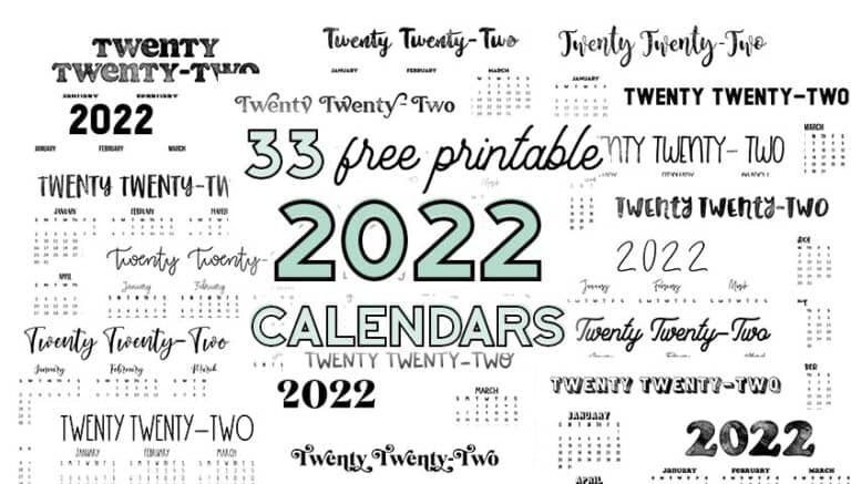 24 Pretty (&amp; Free) Printable One Page Calendars for 2021 - Lovely Planner