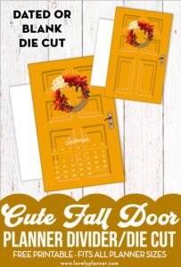Free Printable Fall Door Planner Divider - Lovely Planner
