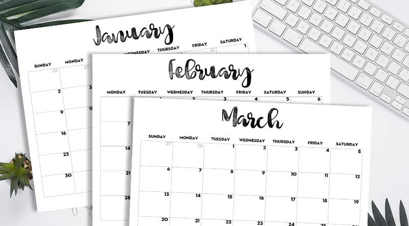 Month on 2 Pages Planner Calendar Refill – Sunday Start