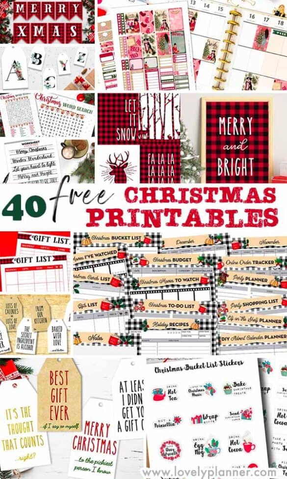 40 + FREE Christmas Printables - Lovely Planner