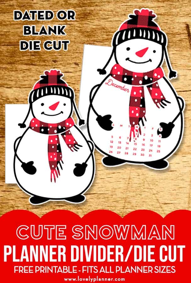 Snowman Calendar Divider