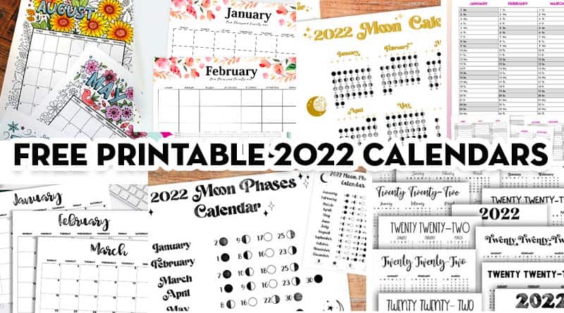 free printable calendar 2022