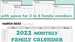 Free Printable 2022 Family Calendar