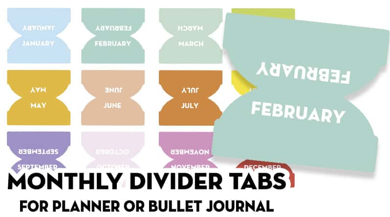 Free Printable Monthly Planner Tabs