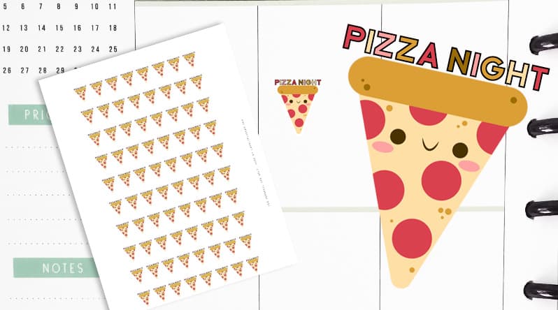 Glam Pizza Night Digital Planner Stickers – Paper & Glam