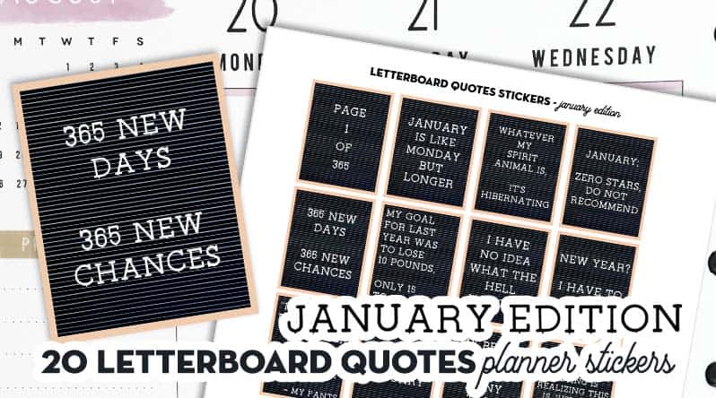 20 Free Printable Funny Letterboard Quotes Stickers - January Edition -  Lovely Planner