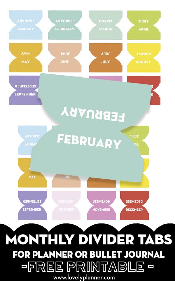 Free Printable Monthly Divider Tabs