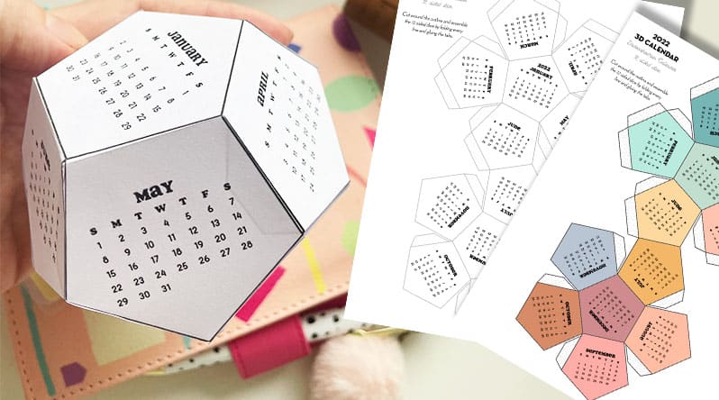 Free Printable Dodecahedron Calendar 2022 - Lovely Planner