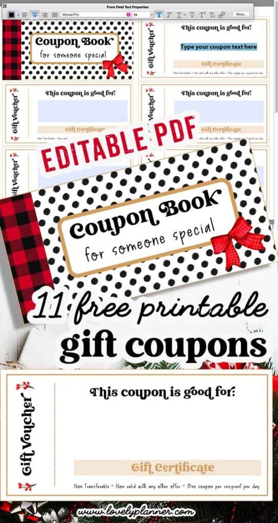Free Printable Gift Coupons (+EDITABLE PDF) - Lovely Planner
